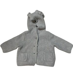 Baby GAP 3-6 months Light Gray Knit Cardigan
